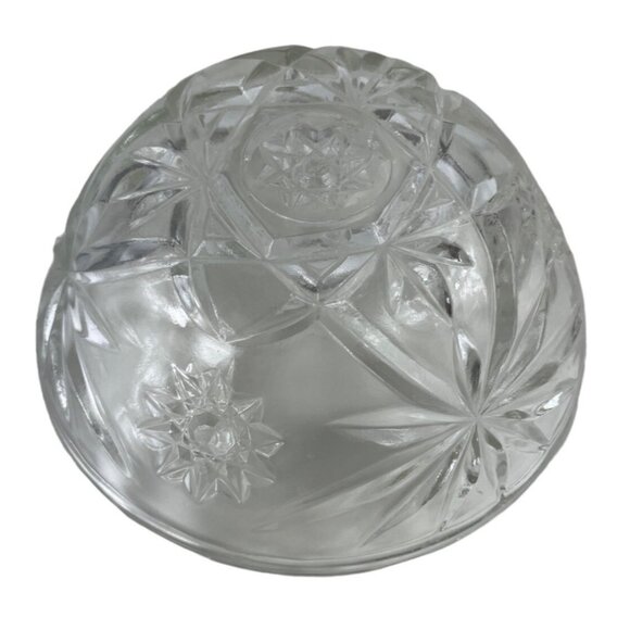 Anchor Hocking Prescut Clear Glass Candy Dish & Lid Pressed Star/Fan Design - Picture 7 of 11